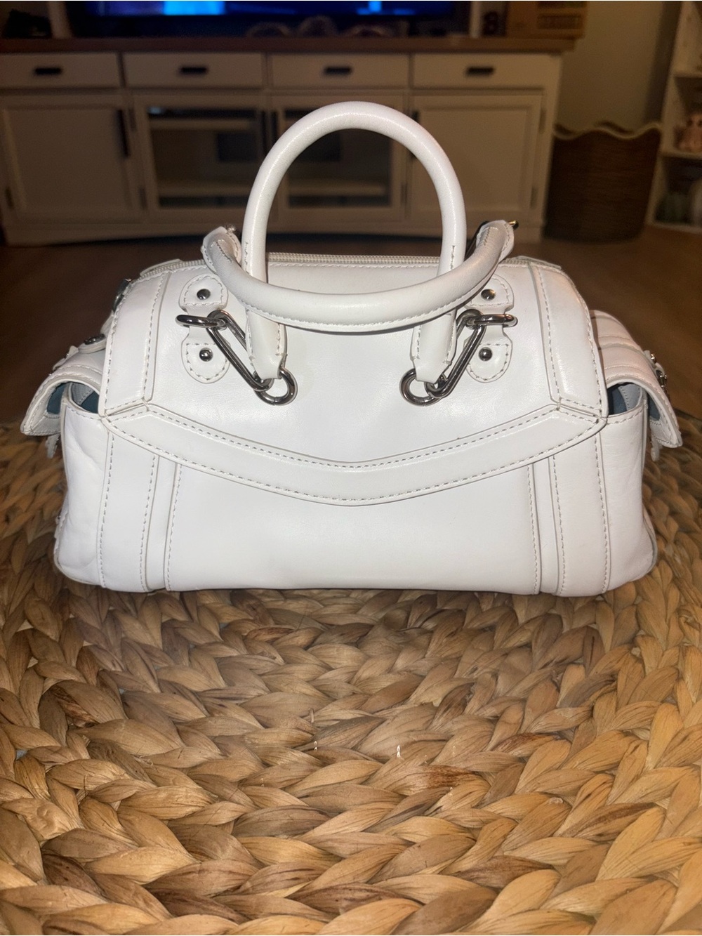 Vintage 2005 Cole Haan Trinity SP05 White Leather Satchel Handbag